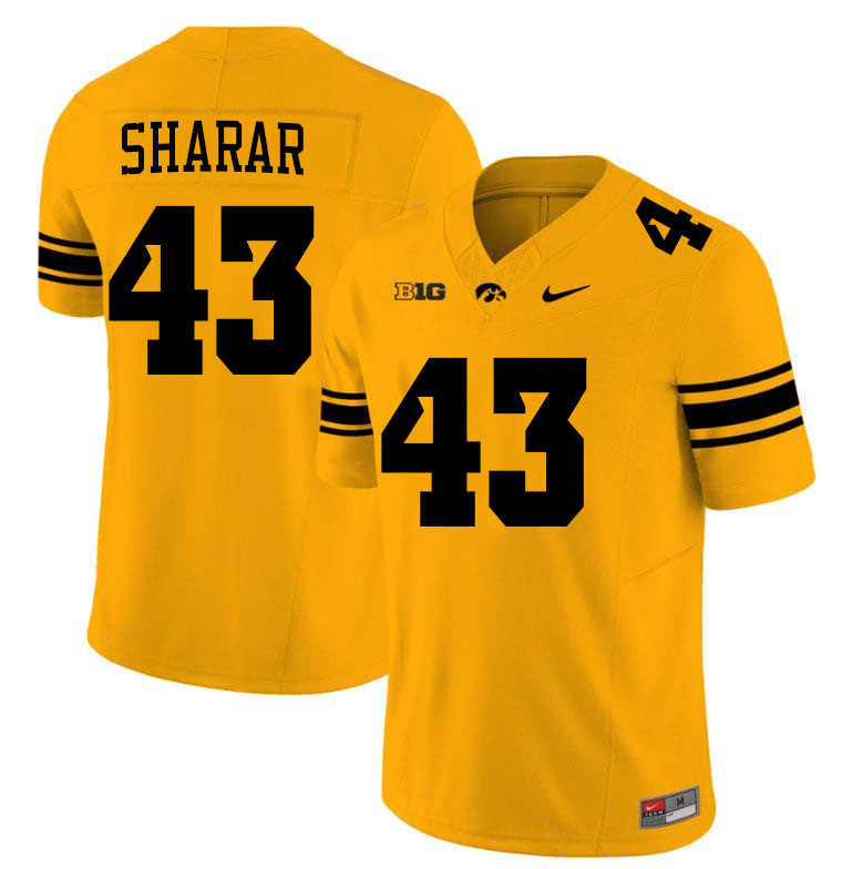 Karson Sharar Iowa Jersey,University Of Iowa Hawkeyes Fotoball Uniforms,Jersey,Gears-Gold